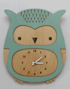 Laser Cut Owl Clock For Wall Decor Layout Free Vector File