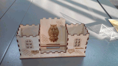 Laser Cut Owl House Organizer Free Vector File