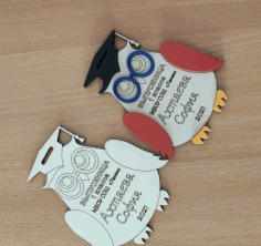 Laser Cut Owl Medal Free DXF File