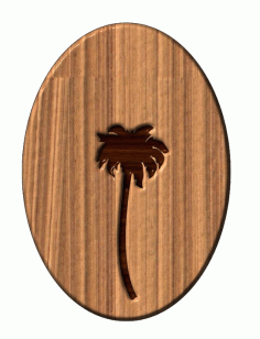 Laser Cut Palm Tree Wooden Trivet Free Vector File