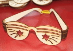 Laser Cut Party Sunglasses Plywood 3mm Free Vector File