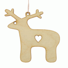 Laser Cut Pendant Deer With Heart Free Vector File