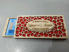 Laser Cut Personalised Wooden Money Wedding Gift Envelope Free Vector File