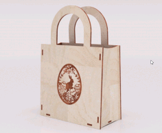 Laser Cut Personalized Gift Bag Wooden Bag 4mm Free DXF File, Free Vectors File