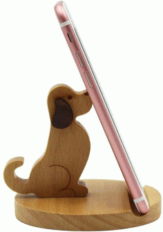 Laser Cut Puppy Phone Stand Cell Phone Holder Free Vector File