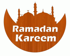 Laser Cut Ramadan Kareem Wooden Moon Design Islamic Template Free Vector File, Free Vectors File