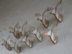 Laser Cut Reindeer Head Free DXF File