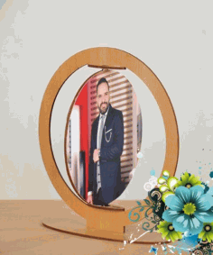 Laser Cut Rotating Photo Frame Free Vector File