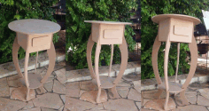 Laser Cut Round End Table Lamp Table With Drawer Free DXF File