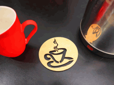 Laser Cut Round Tea Cup Coaster Free DXF File