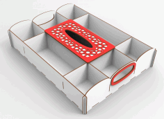 Laser Cut Serving Tray With Tissue Box 2.4mm Free DXF File