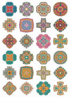 Laser Cut Set Of Round Ornaments Mandala Art Free Vector File