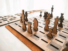 Laser Cut Chess Board With Compass Rose Inlay DXF File Free Download 