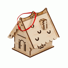 Laser Cut Simple Wooden House Free Vector File, Free Vectors File