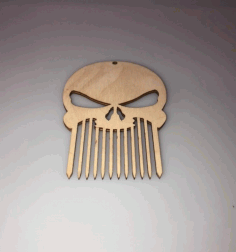 Laser Cut Skull Beard Comb Free Vector File