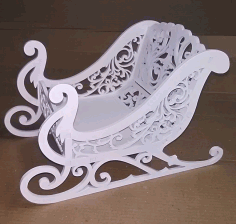 Laser Cut Sleigh Candy Dish Free Vector File
