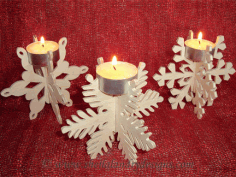 Laser Cut Snowflake Candle Holder Free Vector File