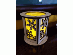 Laser Cut Snowflake Lantern Lamp Night Light Free DXF File