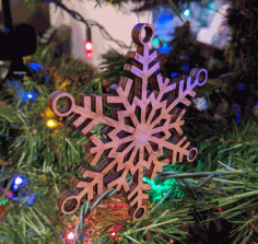 Laser Cut Snowflake Ornament Free DXF File