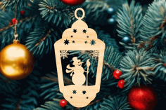 Laser Cut Snowman Ornament Hanging Bauble Christmas Decorations Free Vector File