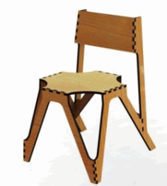 Laser Cut Solid Wooden Chair Free Vector File, Free Vectors File