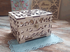 Laser Cut Souvenir Box Casket For Rings Jewelry Box With Lid Free Vector File