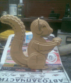 Laser Cut Squirrel 3d Wooden Puzzle Free DXF File