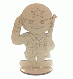 Laser Cut Standing Soldier Table Decoration Free Vector File