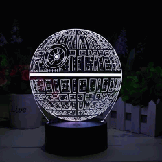 Laser Cut Star Wars Death Star 3d Illusion Lamp Free Vector File