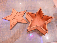 Laser Cut Star Wood Box 3mm Free Vector File, Free Vectors File