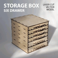 Laser Cut Storage Box Drawer Free DXF File