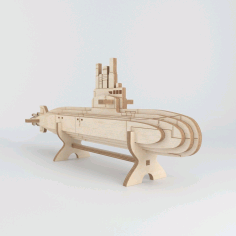 Laser Cut Submarine Wooden Model Free Vector File
