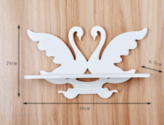 Laser Cut Swan Wall Mounted Shelf Free Vector File