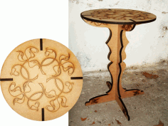Laser Cut Table With Engraving Free DXF File