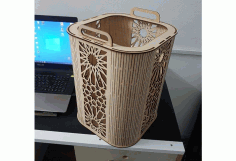Laser Cut Template Basket With Handles Free DXF File