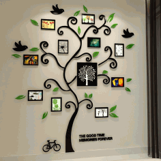 Laser Cut Tree Of Life Black 3d Wall Decal Free Vector File