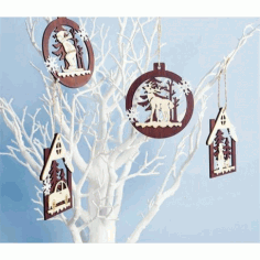 Laser Cut Tree Ornaments Free Vector File