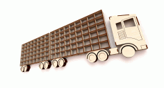 Laser Cut Truck With Trailer Wall Shelf 3d Puzzle Free Vector File