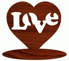Laser Cut Valentine Day Love Heart Wooden Design Free Vector File