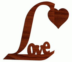 Laser Cut Valentine Day Love Wooden Design Free Vector File