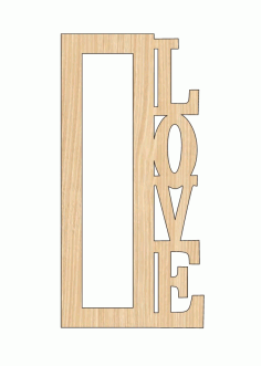 Laser Cut Valentine Day Personalised Photo Frame Wooden Gift Tag Free Vector File