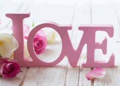 Laser Cut valentine’s Day Concept Love Decor Letters Free Vector File