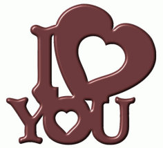 Laser Cut Valentines Day I Love You Wooden Tag Free Vector File