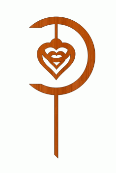 Laser Cut Valentines Day Love Wooden Cutout Cake Topper Free Vector File