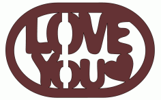 Laser Cut Valentines Day Personalised Love You Wooden Gift Tag Free Vector File