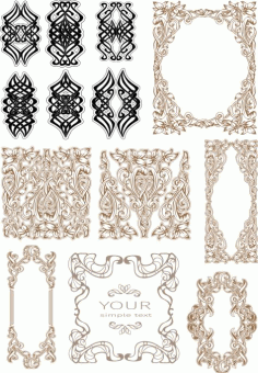 Laser Cut Vintage Baroque Ornament Retro Pattern Free Vector File