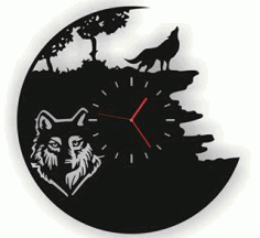 Laser Cut Vinyl Watches Wolf Free Vector File