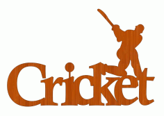 Laser Cut Wall Decor Cricket Wall Hanging Sport Name Art Gift For Cricketer Free Vector File