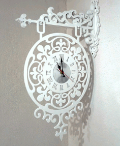 Laser Cut Wall Hanging Clock Template Drawings Free Vector File
