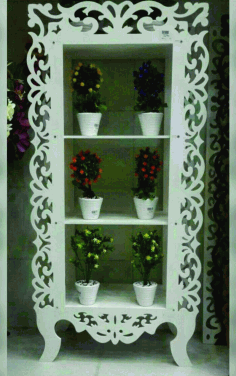 Laser Cut Wardrobe Shelf For Flowers Free Vector File